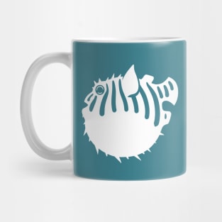 Puffed up pufferfish, stylized art for fish lovers Mug